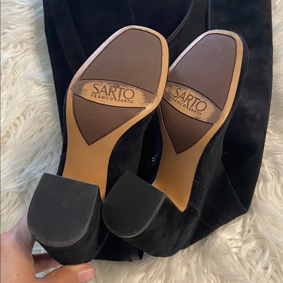 Franco Sarto Black Over the Knee Suede Boots size 7.5 BNWOT see all photos - Picture 12 of 16